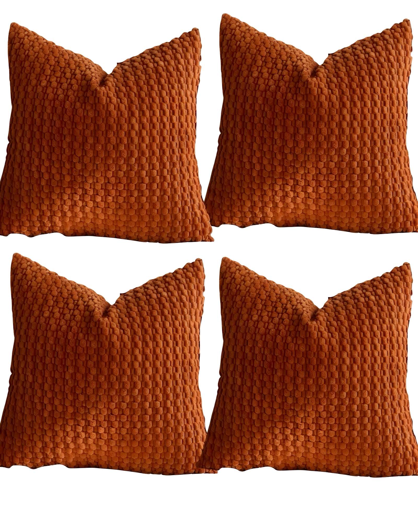 Genérico - Pack De 4 Fundas De Cojines Diseño De Maiz 45Cm X 45 Cm Anaranjado