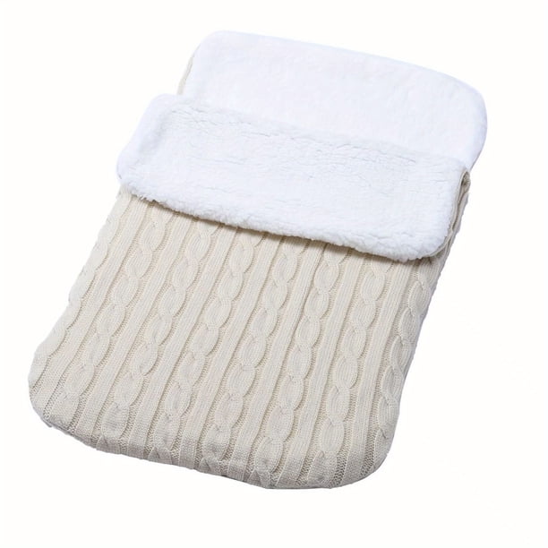 Baby Fleece Sleeping Bag, Baby Thick Knitted Warm Sleeping Bag, Woolen Trolley Sleeping Bag