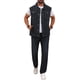 thumbnail image 2 of INSPIRE CHIC Chaleco de Mezclilla para Hombre con Múltiples Bolsillos y Botones al Frente, Chaleco sin Mangas de Mezclilla, Talla M, Negro Azul, 2 of 5