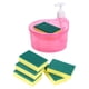 thumbnail image 3 of Dispensador De Jabón Para Platos Y Soporte De Esponja Con 6 Esponjas Práctico Para Fregadero De Hotel Rosa, 3 of 3