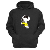 Genérico - Polerón Canguro Snoopy Freddy Gris Oscuro Talla L Unisex