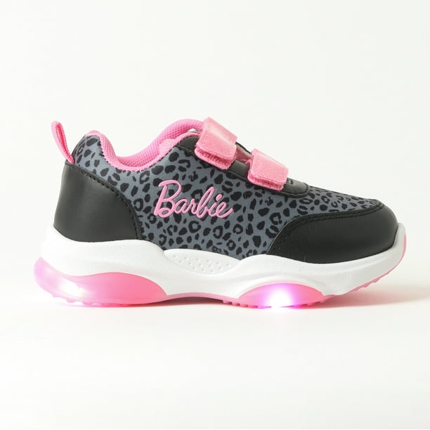 Zapatillas Con Luces Niña Animal Print Negro Barbie