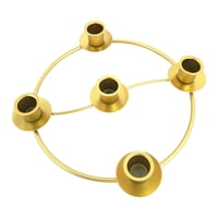 Xusx111 - Avento Corona Vela Titular, Anillos De Vela De Navidad Para Velas Cónicas, Avento Corona 5 Vela Titular Para La Decoración De La Iglesia De La Fiesta De La Casa Del Festival De Navidad, Oro