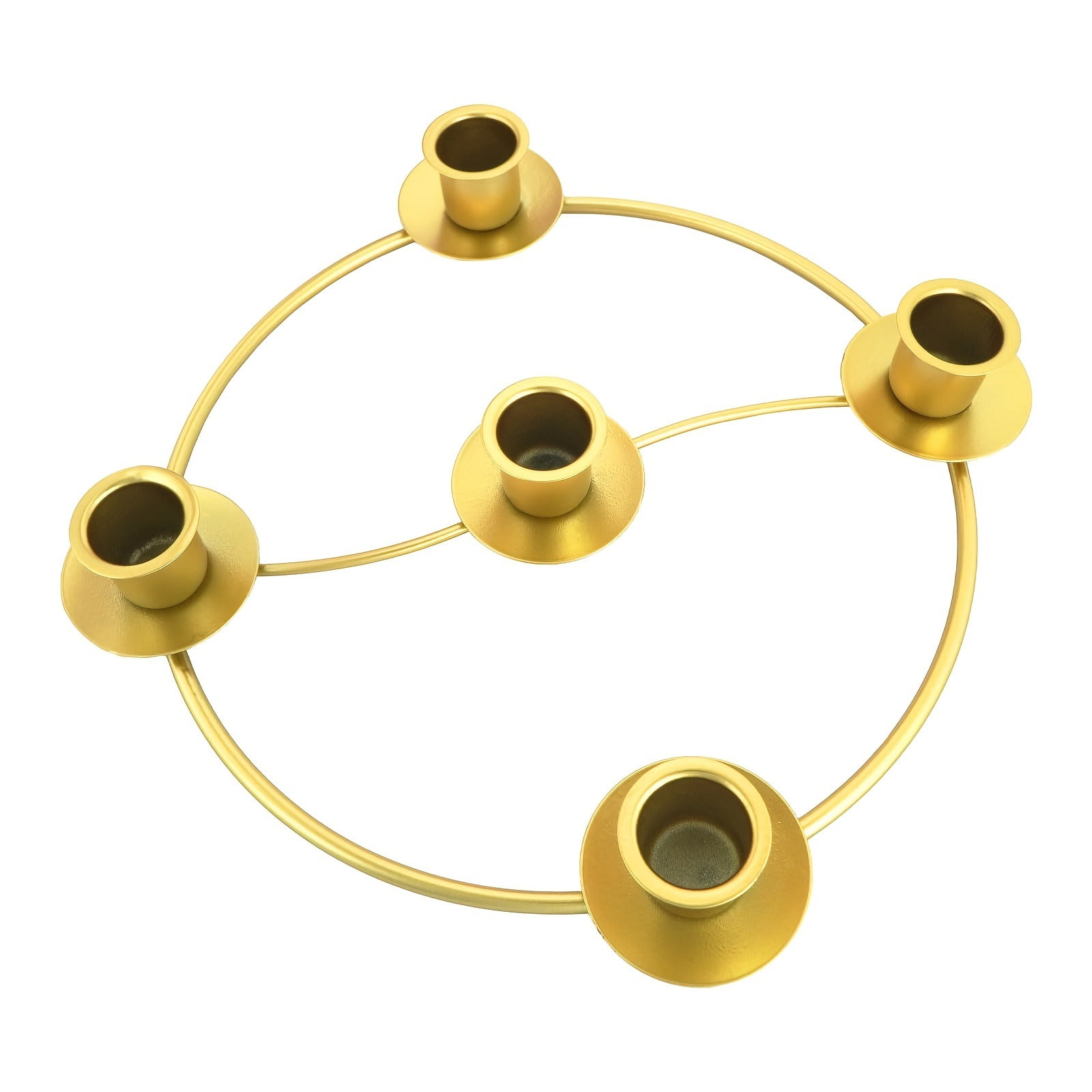 Xusx111 - Avento Corona Vela Titular, Anillos De Vela De Navidad Para Velas Cónicas, Avento Corona 5 Vela Titular Para La Decoración De La Iglesia De La Fiesta De La Casa Del Festival De Navidad, Oro