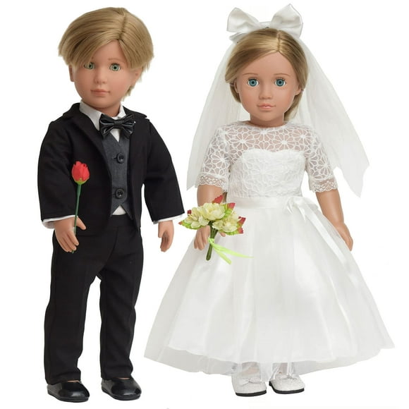 Set de ropa para muñecas de boda de primera comunión para muñeca de 18 pulgadas