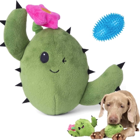 Caja de peluche interactiva para perros Barkbox Consuela Cactus Large