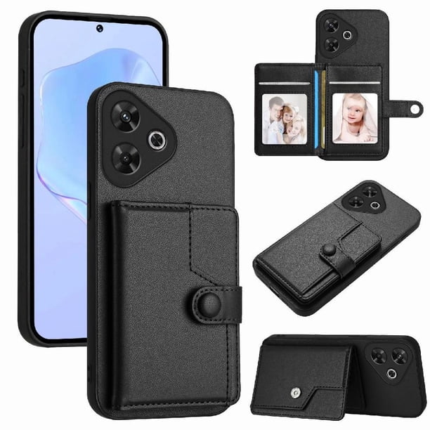 FOXDOCK Funda para Xiaomi Redmi Note13R con Bloqueo RFID - Diseño Elegante con Cierre de Botón