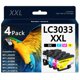 thumbnail image 1 of Cartuchos de tinta Lamburee LC3033XXL, paquete de 4, alto rendimiento, 1 of 7