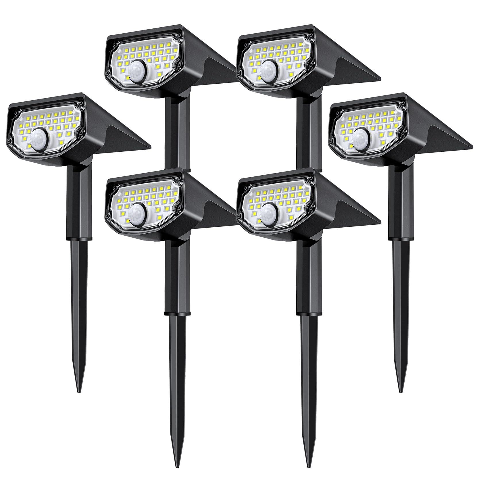 Aloftsun - Luces Solares Exteriores Con Sensor De Movimiento 30 Led Paquete De 6