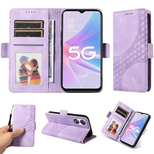 Carcasa FOXDOCK OPPO A78 5G de cuero PU, diseño acolchado clásico, protección contra caídas y rayones