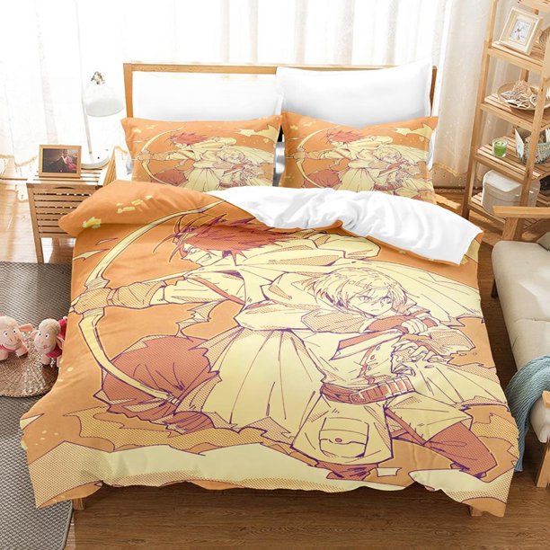 Anime Bed Sheet Sabikui Bisco Bedding Set Single Twin Full Size Bed Set Adult Kid Bedroom Duvetcover Sets Bed Sheets