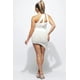 thumbnail image 3 of Saronite Vestido Corto de Fiesta de Punto Transparente con Cordones y Detalle de Hebilla y Escote de un Solo Hombro, Blanco (para Mujer), 3 of 4