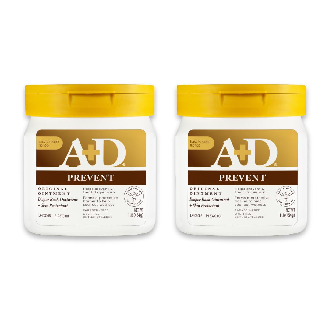 Pomada Para Dermatitis Del Pañal A+D Original, Tarros De 454 G, Paquete De 2