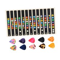 Magideal - 2 Pegatinas Para Notas De Guitarra, Pegatinas Para De Diapasón Con 10 Púas De Guitarra, Pegatinas Para Diapasón De Guitarra Para Guitarras Elé