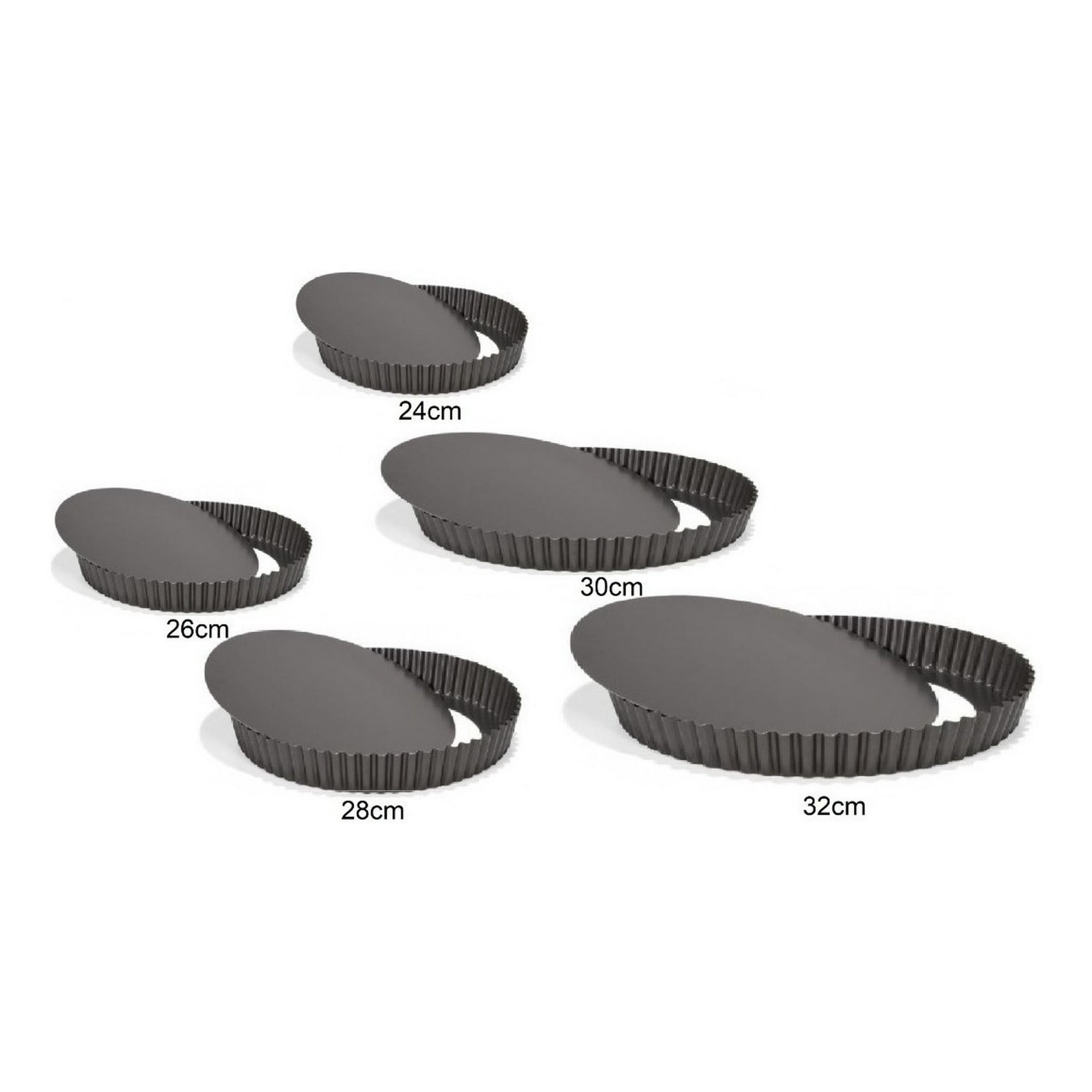 Genérico - Pack X5 Moldes Desmontables Molde De Pie 24 26 28 30 32cm