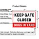 thumbnail image 2 of Cartel con forma de puerta cerrada para perros en el patio, 14 x 10 cm, aluminio, paquete de 2, 2 of 8