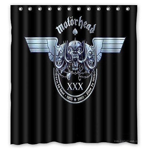 Pinghai - Cortina De Ducha Motorhead Con Ganchos (167 X 183 Cm)