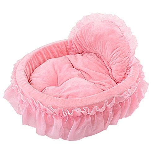 Cama para mascotas WYSBAOSHU, bonita princesa, con corbata de lazo para gato y perro (S)