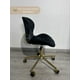 thumbnail image 3 of Silla de Escritorio Negra Giratoria Ajustable Tapizada en Felpa con Base Dorada, 3 of 3