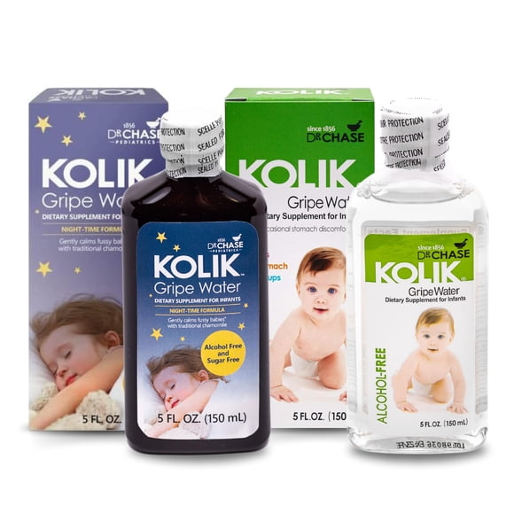 Agua para cólicos Dr. Chase Kolik nocturna y sin alcohol 150 ml, paquete de 2