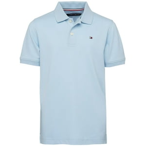 Polo Tommy Hilfiger De Manga Corta Para Niños, Color Azul Hiedra, 12 A 14 Años