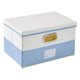 thumbnail image 1 of Cubo de Almacenamiento, Caja de Tela con Tapas para Estantes de Armario, Cesta de Almacenamiento Plegable para Organizar Ropa Libros Azul 16.9*11.8*10.6in, 1 of 6