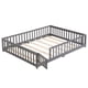 thumbnail image 1 of full Size Floor Bed with Door,Solid Wood Platform Bed Frame with Fence,Suitable for children,Pine Wood,Gray, 1 of 3