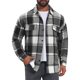 thumbnail image 1 of Camisa Vintage para Hombre de Manga Larga con Botones y Cuadros Cepillados L Gris Oscuro, 1 of 6