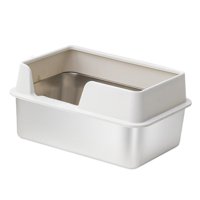 Ioensy - Caja De Arena Para Gatos, Orinal Grande Para Gatitos, Accesorios Para Limpiador De Mascotas, Bandeja De Arena Para Gatos L, Blanco