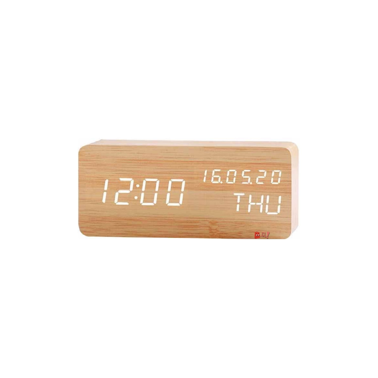 Tecnolab - Reloj Despertador De Madera Con Pantalla Digital - Puntostore