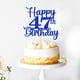 thumbnail image 5 of Decoración para tartas Kaoenla Happy 47th Birthday 47 años con purpurina azul, 5 of 8
