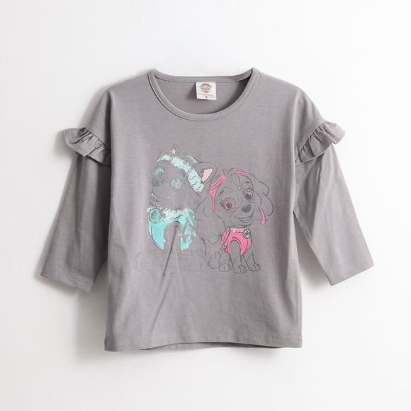 Polera Manga Larga Niña Vuelos Everest Skye Gris Paw Patrol