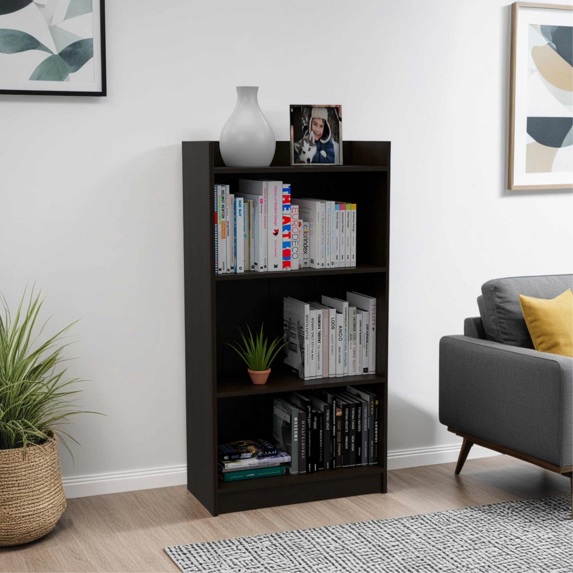 Tuhome - Biblioteca Office W-62 Wengue 3 Repisas 120x62,9x30,2 Cm
