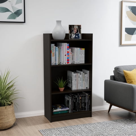 Tuhome - Biblioteca Office W-62 Wengue 3 Repisas 120X62,9X30,2 Cm