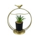 thumbnail image 1 of Figura Decorativa Candelabro Pajarito Dorado Con Mini Planta, 1 of 7