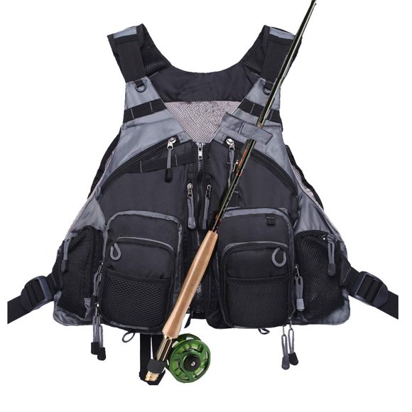 Chaleco de pesca Kylebooker, paquete de chaleco de pesca con mosca para hombre y mujer