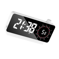 Bothyi - Reloj Despertador Digital Led, Reloj Con Espejo Portátil Para Mesa, Decoración Del Hogar, Color Blanco