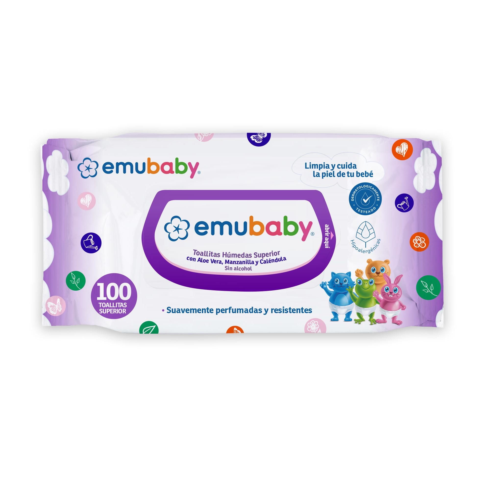 Toallitas Húmedas Con Aceite Emú Superior, Baby Wipes 100 Un Emuwipes