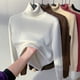thumbnail image 4 of Suéter de cuello alto para mujer, top de otoño e invierno con forro polar, interior grueso, negro, camisa de manga larga para mujer, 4 of 6