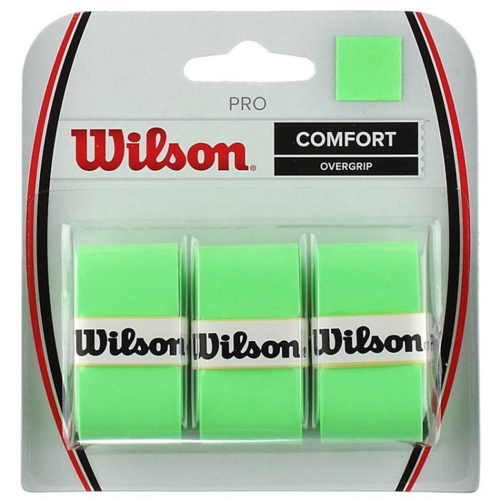 Paquete De 3 Cuchillas Tennis Overgrip Wilson Pro Comfort, Color Verde