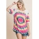 thumbnail image 2 of Blusa Tipo Túnica Casual con Mangas Abullonadas y Estampado Tie Dye de Felpa Francesa, 2 of 7