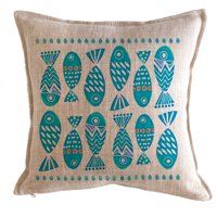 Tuyo Print - Cojín Marino Peces Turquesa 45X45