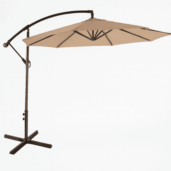 Quitasol Lateral 3mt Soporte Pedestal Extensible UV, Café