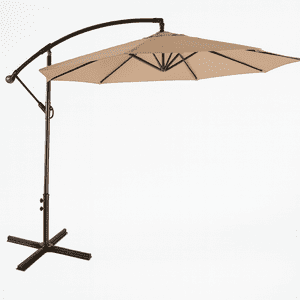 Javimate - Quitasol Lateral 3Mt Soporte Pedestal Extensible Uv, Café