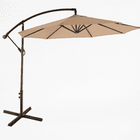 Javimate - Quitasol Lateral 3Mt Soporte Pedestal Extensible Uv, Café