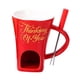 thumbnail image 5 of Taza Para Fondue De Chocolate Con Tenedor, Taza Personal Para Derretir Queso Para Fiestas, Camping, Alfabeto Rojo, 5 of 5