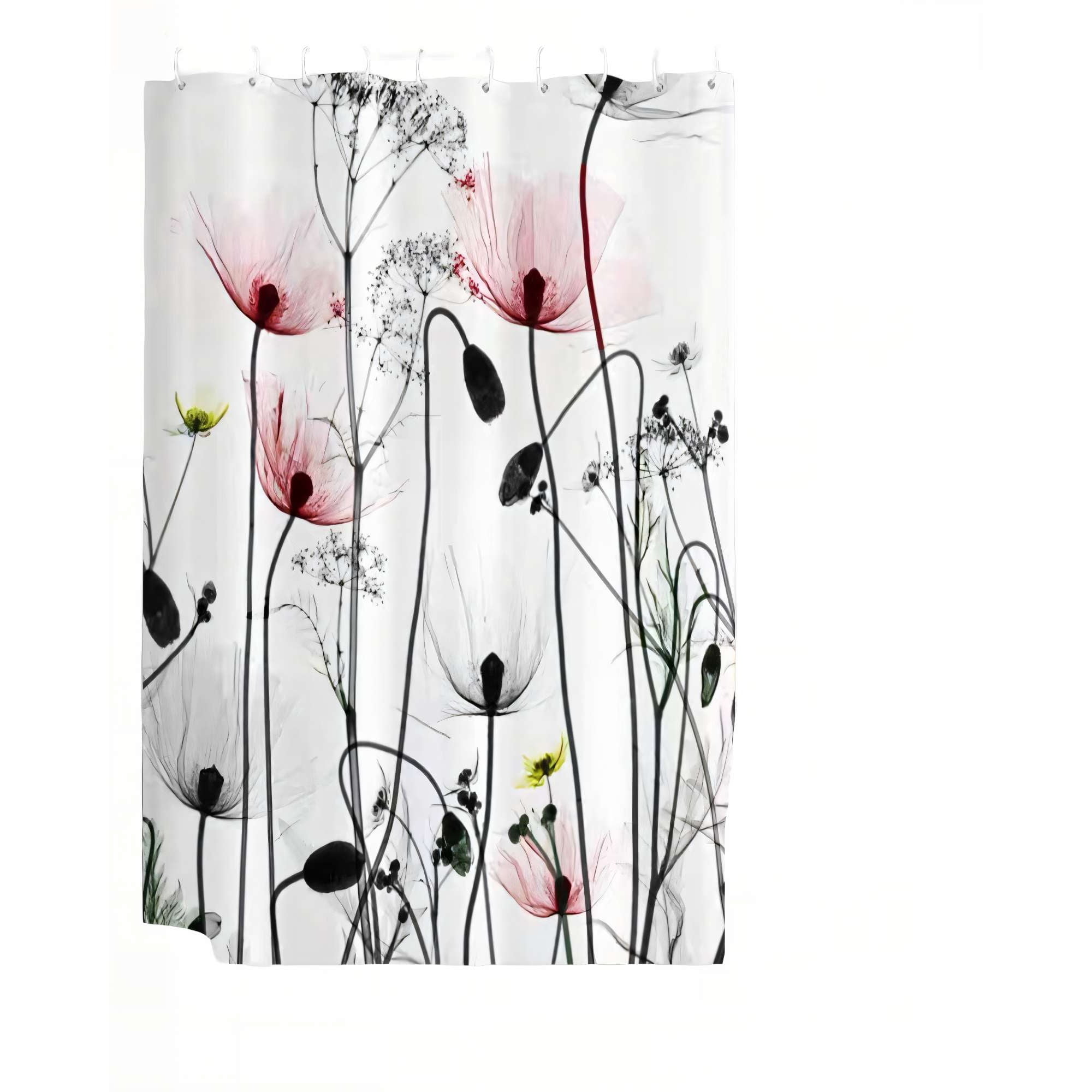 Genérico - Cortina Para Baño Impermeable Mas Forro Con Diseño Floreado 4