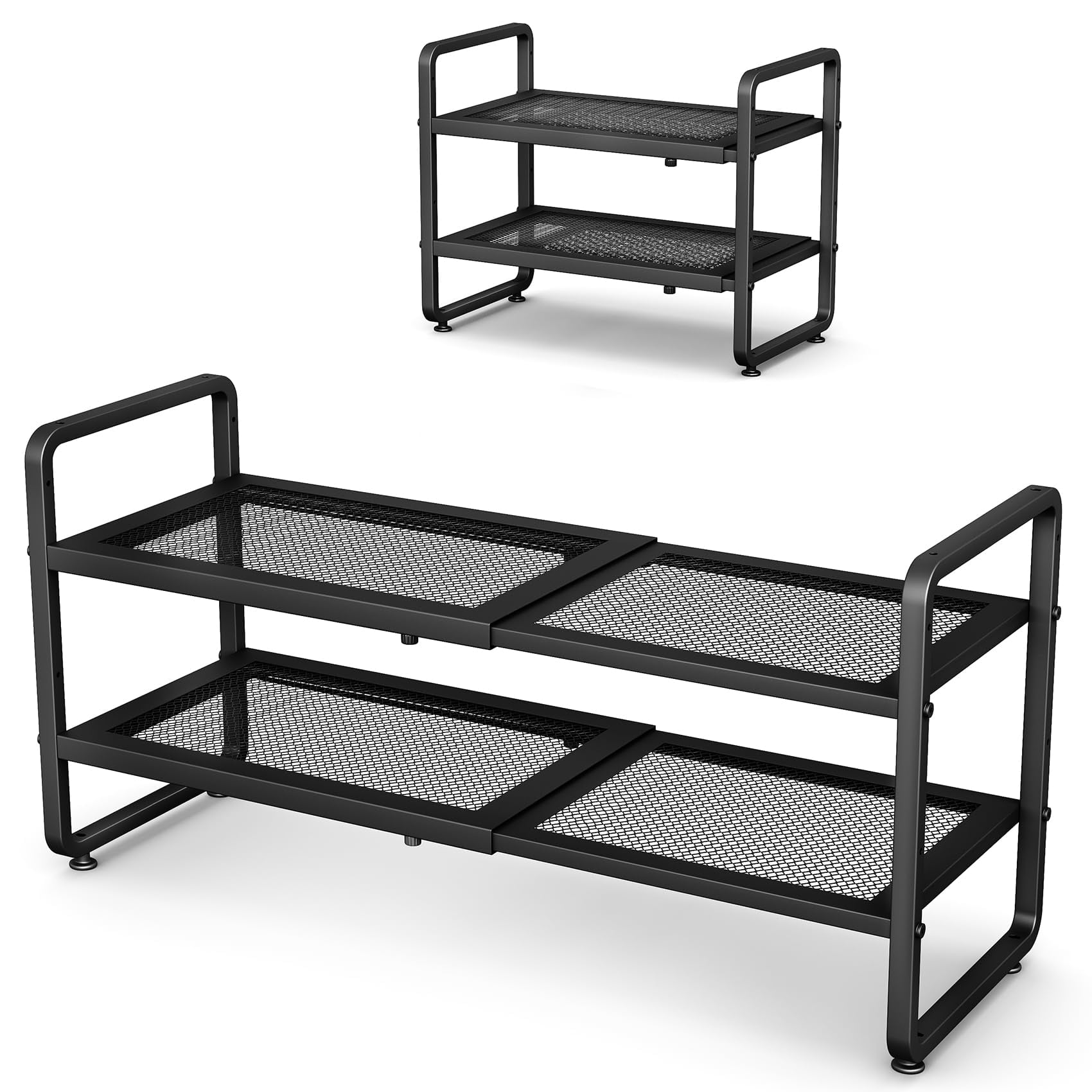 Organizador De Zapatos Expandible Para Zapatos, 2 Niveles, Negro, Sntd