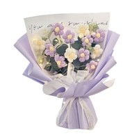 Magideal - Ramo De Flores De Crochet Terminado, Ramo De Punto Hecho A Mano, Almacenado Durante Mucho Tiempo, Ramo Tejido Duradero Para Festivales, Violeta