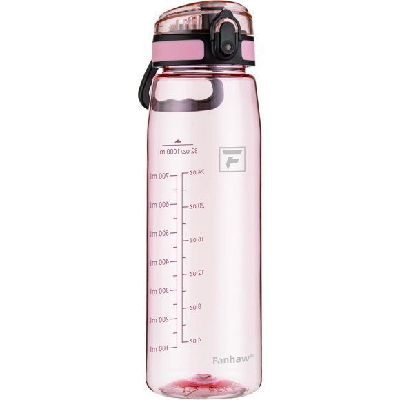 Botella Fanhaw 950 ml Transparente con Tapa de Trago “Flor de Cerezo”